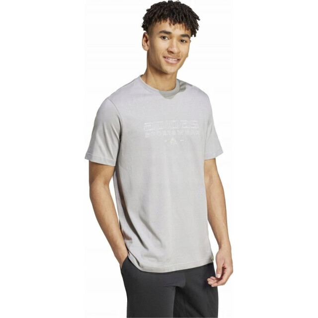 Adidas Heren tech lineair t-shirt UTPP5386_grey large