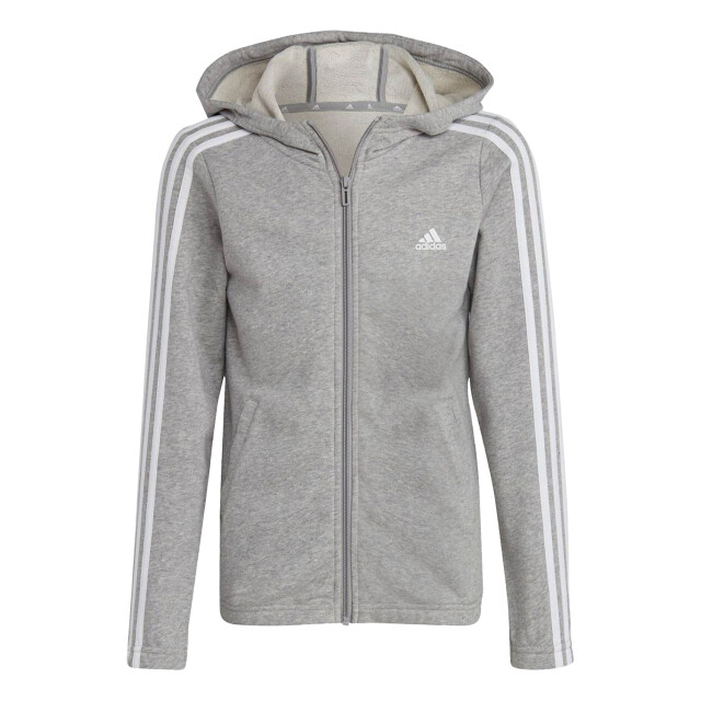 Adidas Kinder/kids essentials gestreepte hoodie met volledige rits UTPP5134_grey large Adidas Kinder/kids essentials gestreepte hoodie met volledige rits UTPP5134_grey large