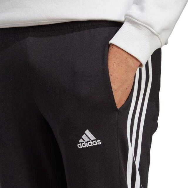 Adidas Heren essentials single jersey 3 strepen open hem tapered joggingbroek UTPP5522_black large