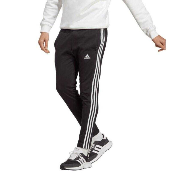 Adidas Heren essentials single jersey 3 strepen open hem tapered joggingbroek UTPP5522_black large