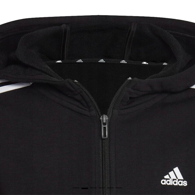Adidas Kinder/kids essentials gestreepte hoodie met volledige rits UTPP1257_black large