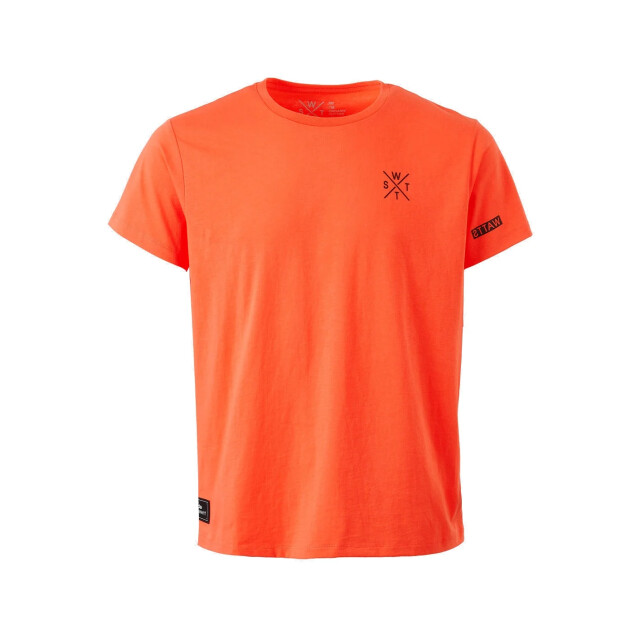 WATTS Unisex t-shirt 01 ronde hals organisch katoen effen koraal 1WATTS01-W6000 large
