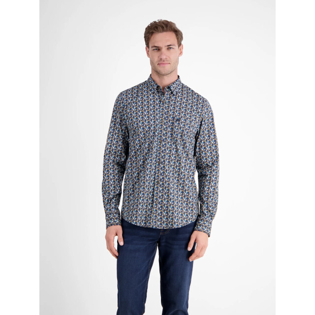 Lerros Heren overhemd 2581457 756 light coffee Lerros overhemd 2581457 756LightCoffee large