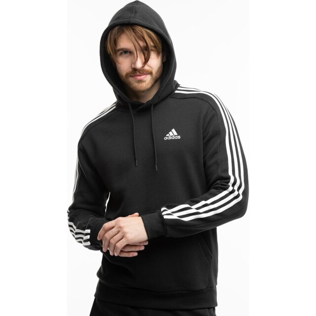 Adidas Heren essentials gestreepte fleece hoodie UTPP1682_black large