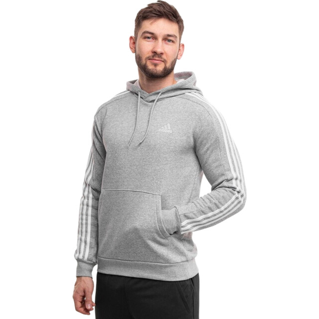 Adidas Heren essentials gestreepte fleece hoodie UTPP1683_grey large