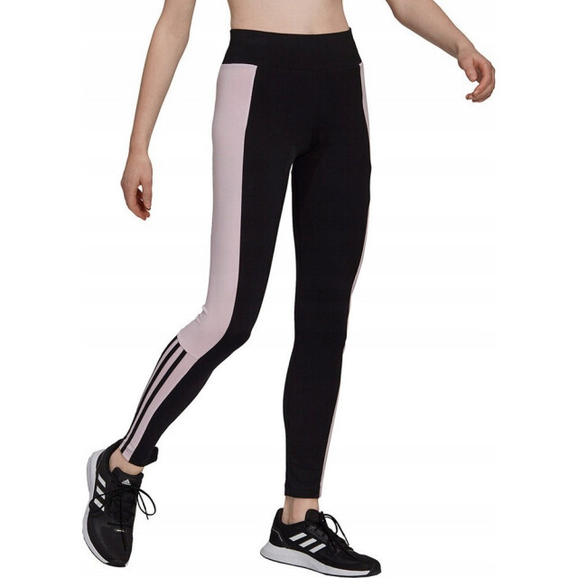 Adidas Dames essentials legging kleurblok UTPP2011_blackpink large Adidas Dames essentials legging kleurblok UTPP2011_blackpink large