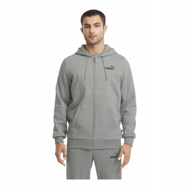 Puma Heren essential big logo evening full zip hoodie UTPP4955_grey large