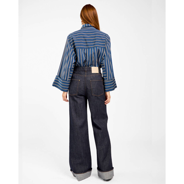 Aaiko Blouse lange mouw elda blue stripe Aaiko Blouse lange mouw ELDA BLUE STRIPE large