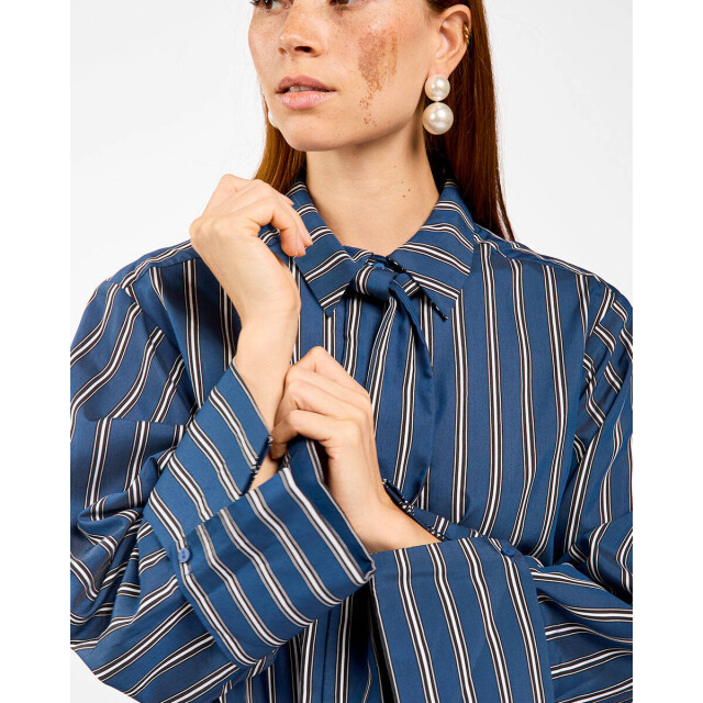 Aaiko Blouse lange mouw elda blue stripe Aaiko Blouse lange mouw ELDA BLUE STRIPE large