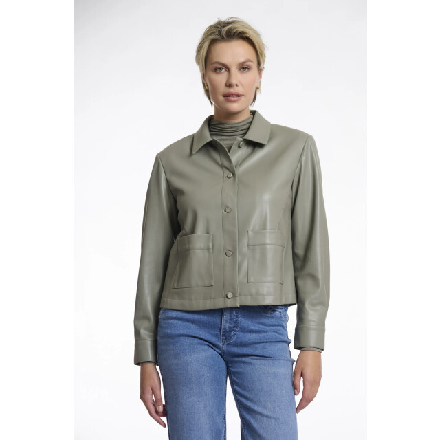 Rino & Pelle Annicka.7502511 rino en pelle faux leather jacket green ash Annicka.7502511 Green ash large