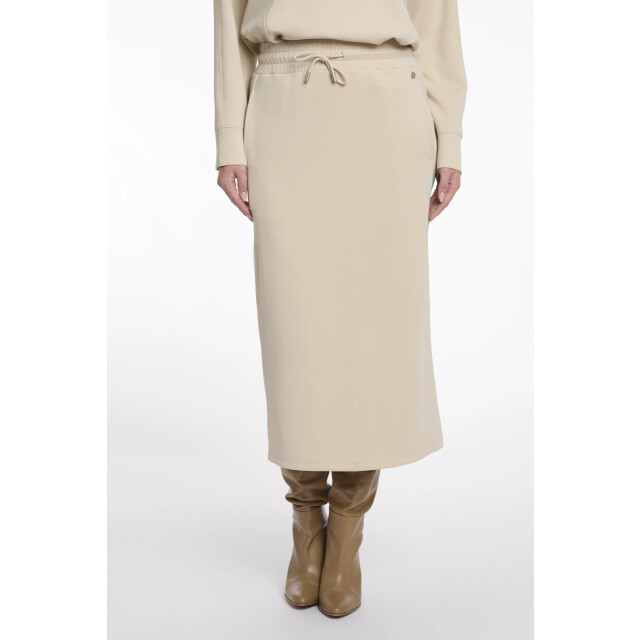 Rino & Pelle Ciska.7002511 rino en pelle jersey skirt with elastic waistband beige Ciska.7002511 Beige large