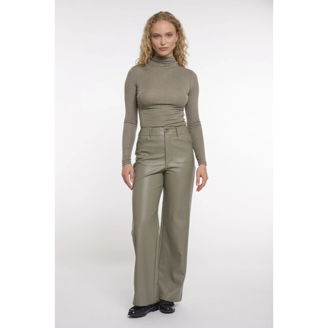 Rino & Pelle Corianshort.7502511 rino en pelle short length straight leg pu pants green ash CorianShort.7502511 Green ash large