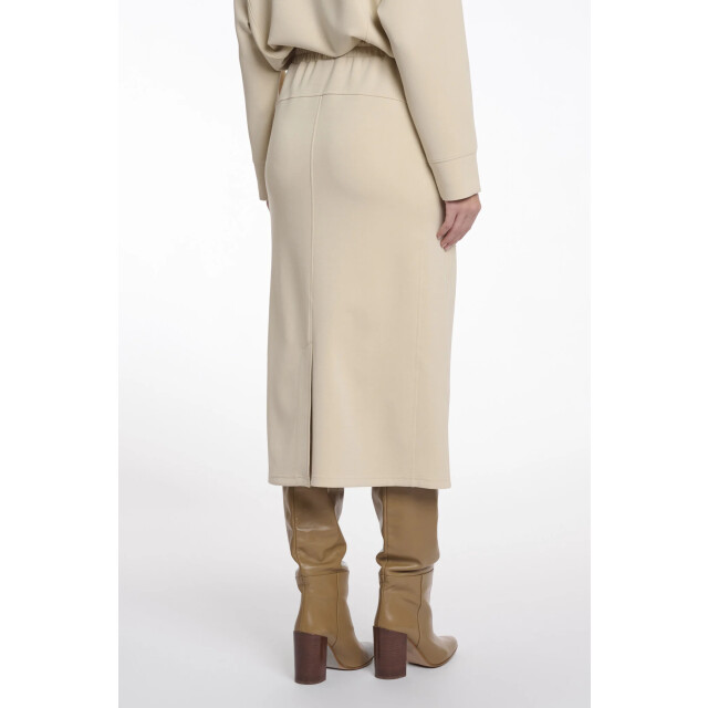 Rino & Pelle Ciska.7002511 rino en pelle jersey skirt with elastic waistband beige Ciska.7002511 Beige large