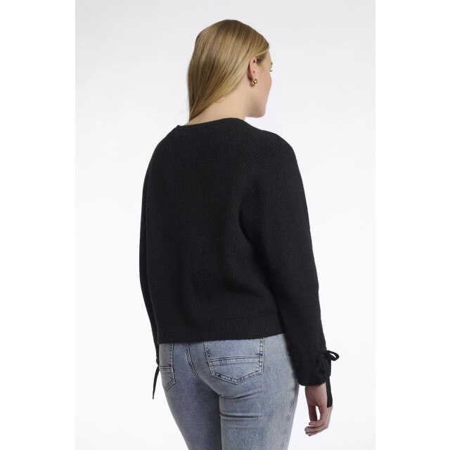 Rino & Pelle Gouke.5002511 rino en pelle knitted cardigan with bows black Gouke.5002511 Black large