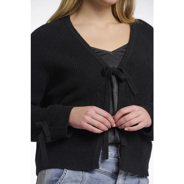 Rino & Pelle Gouke.5002511 rino en pelle knitted cardigan with bows black Gouke.5002511 Black large