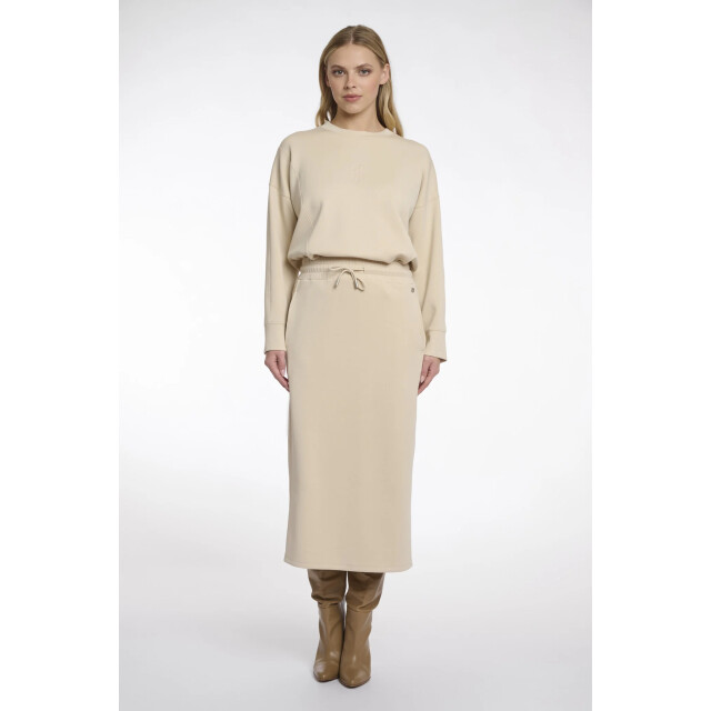 Rino & Pelle Ciska.7002511 rino en pelle jersey skirt with elastic waistband beige Ciska.7002511 Beige large