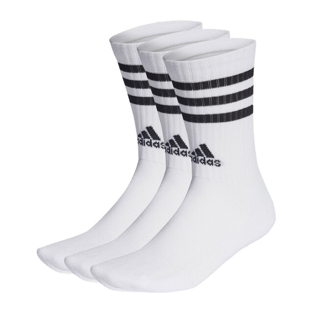 Adidas Unisex adult 3 stripes gewatteerde sokken (set van 3) UTPP4383_white large