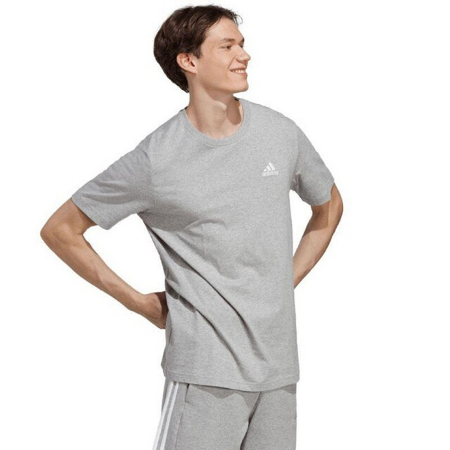 Adidas Heren essentials geborduurd logo single jersey t-shirt UTPP4656_greysilver large