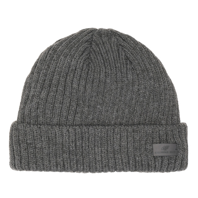 4F Heren h4z22 logo turned up cuff beanie UTPP885_grey large