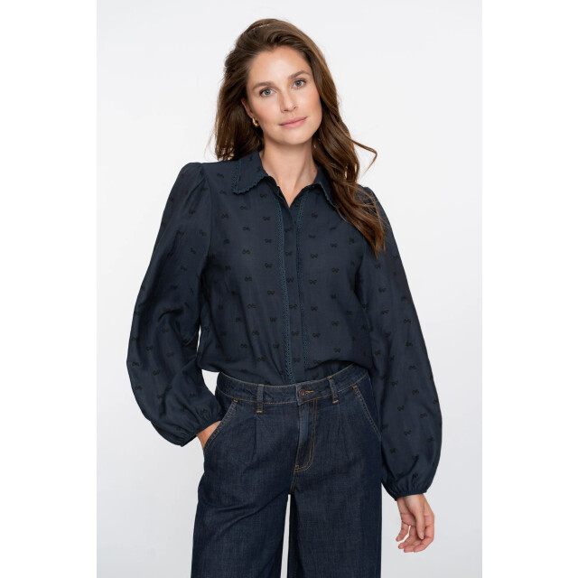 Geisha 53533-14 675 blouse with lace details navy 53533-14 675 large