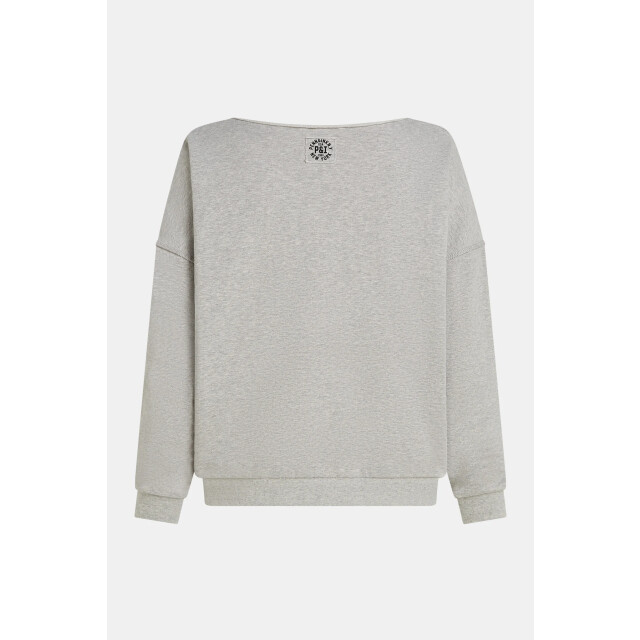 Penn & Ink W25f1703 83m-90 penn&ink sweater print grey mel. black W25F1703 83m-90 large