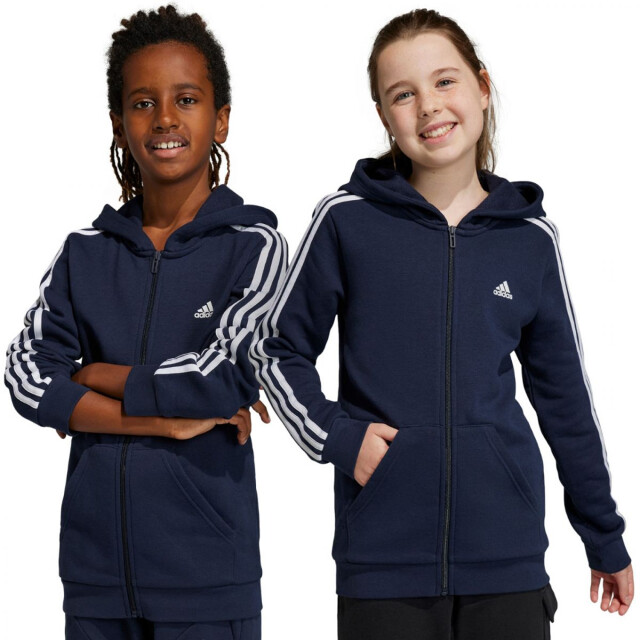 Adidas Kinder/kids essentials 3 strepen fleece full zip hoodie UTPP4103_navyblue large Adidas Kinder/kids essentials 3 strepen fleece full zip hoodie UTPP4103_navyblue large