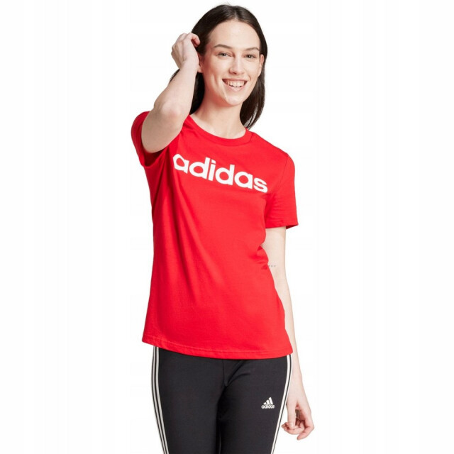 Adidas Dames essentials logo slim lounge t-shirt UTPP5338_red large