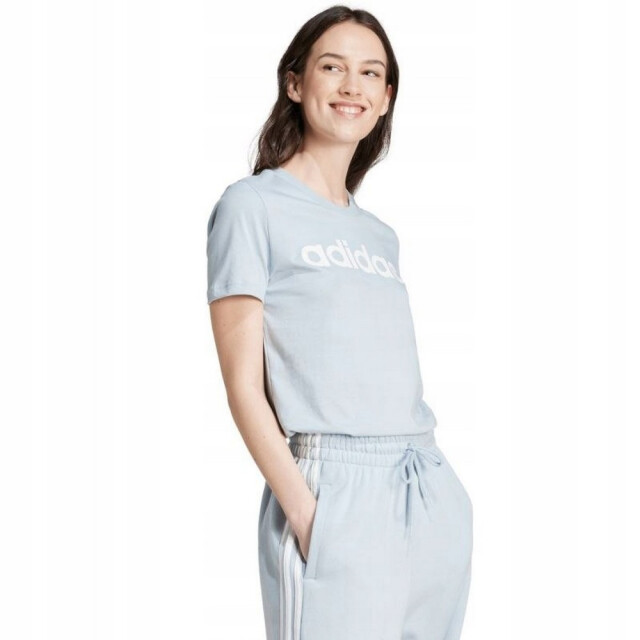 Adidas Dames essentials logo slim lounge t-shirt UTPP5338_lightblue large