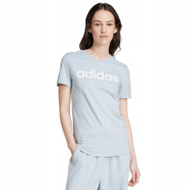Adidas Dames essentials logo slim lounge t-shirt UTPP5338_lightblue large