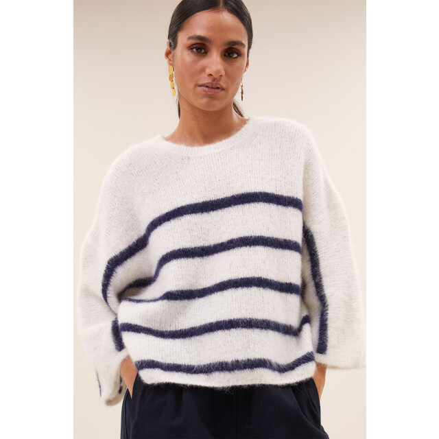 By-Bar Amsterdam Fleur stripe pullover marine stripe 25515027-717 large