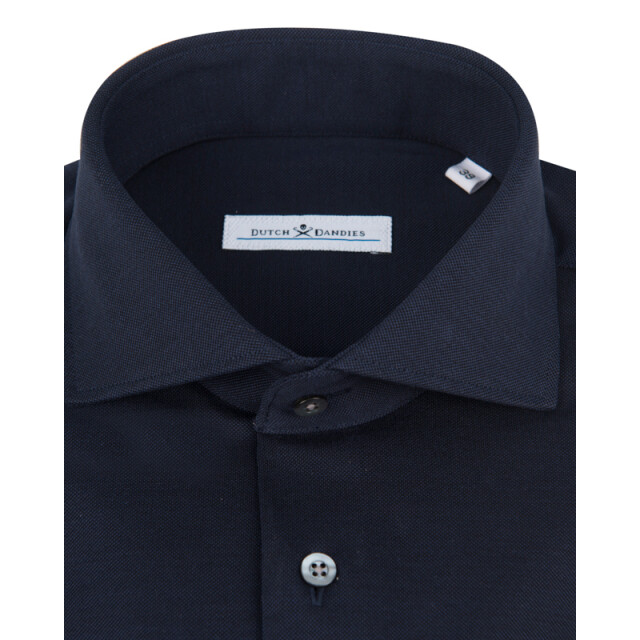 Dutch Dandies Knitted slim fit overhemd met lange mouwen 053080-001-37 large