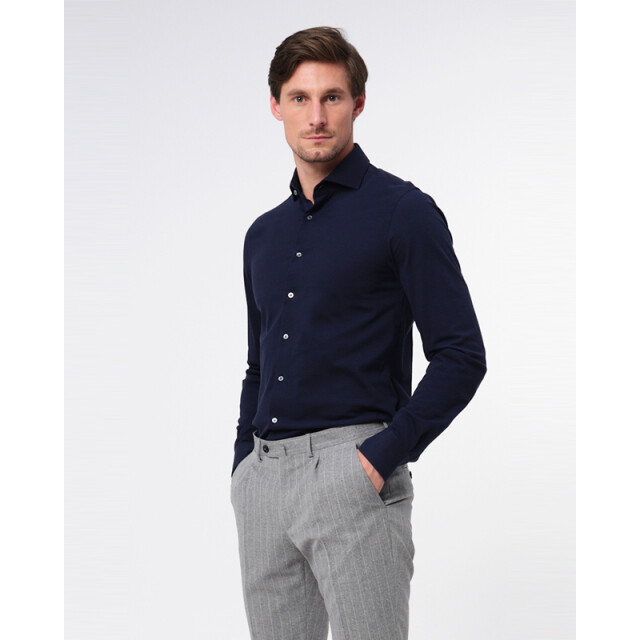 Dutch Dandies Knitted slim fit overhemd met lange mouwen 053080-001-37 large