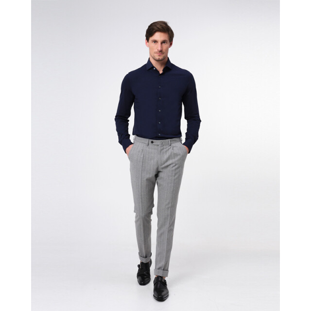 Dutch Dandies Knitted slim fit overhemd met lange mouwen 053080-001-37 large