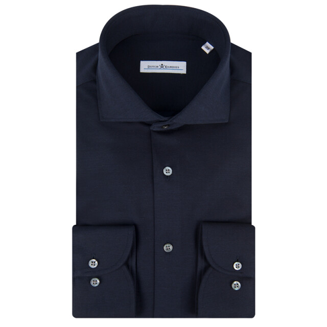 Dutch Dandies Knitted slim fit overhemd met lange mouwen 053080-001-37 large