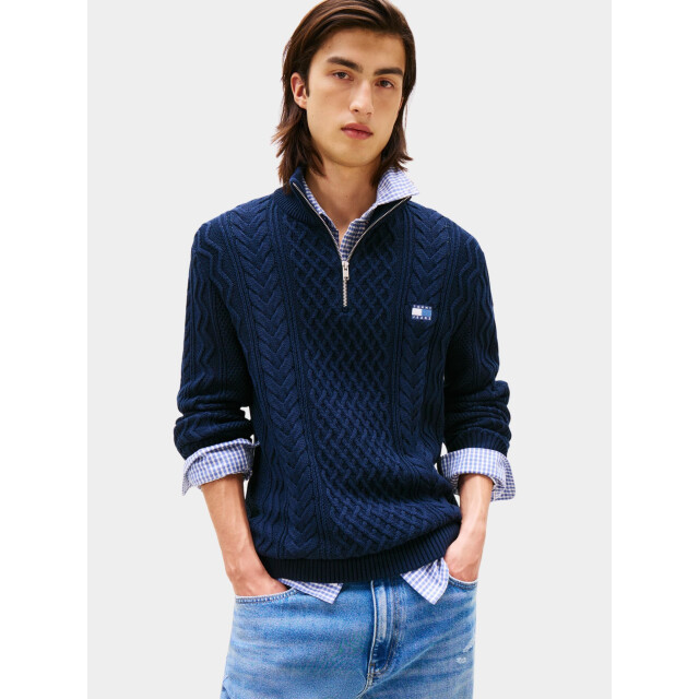 Tommy Hilfiger Half zip tjm slim badge cable qrtr zip dm0dm22103/0gy 199194 large