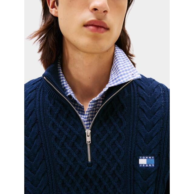 Tommy Hilfiger Half zip tjm slim badge cable qrtr zip dm0dm22103/0gy 199194 large