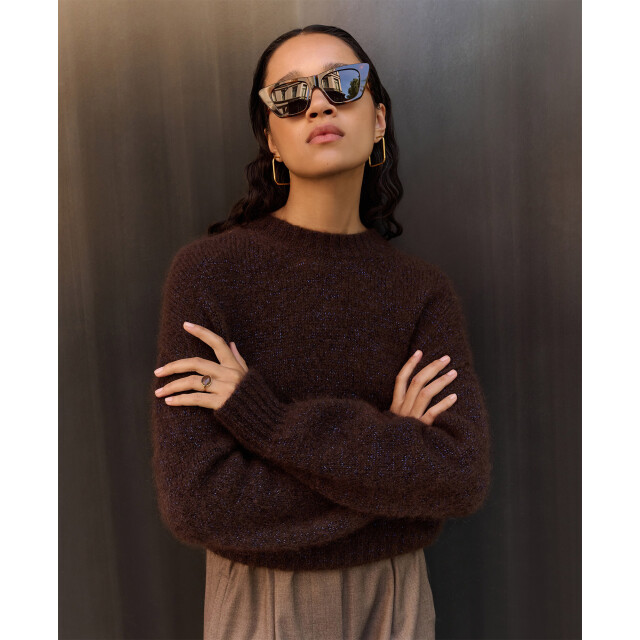 By-Bar Amsterdam Sonny sparkle pullover dark brown 25515007-785 large By-Bar Amsterdam Sonny sparkle pullover dark brown 25515007-785 large