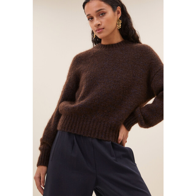 By-Bar Amsterdam Sonny sparkle pullover dark brown 25515007-785 large By-Bar Amsterdam Sonny sparkle pullover dark brown 25515007-785 large