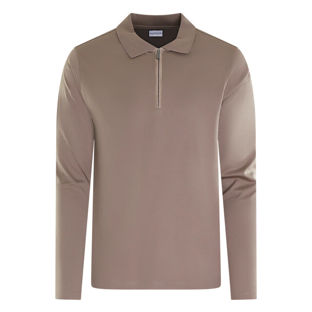 Pal Zileri Heren half zip polo 9B3MJG205-Brown large