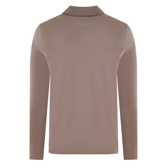 Pal Zileri Heren half zip polo 9B3MJG205-Brown large