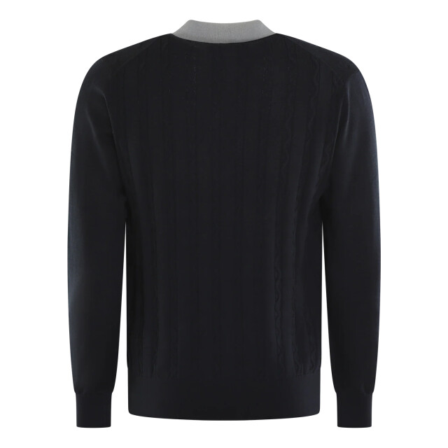 Pal Zileri Heren half zip polo 9B3M0M322-Navy large