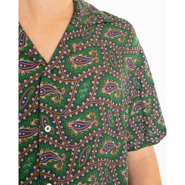 Drole De Monsieur Heren la chemise paisley shirt H-SH229-VI021-Dark Green large