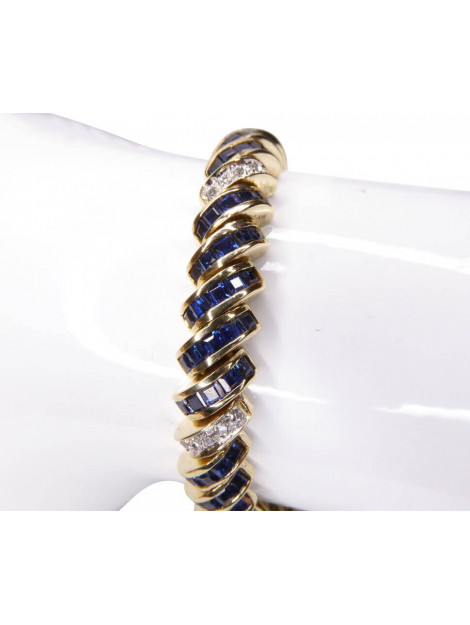 Christian 14 karaat gouden armband diamant en saffier 953L23-3773JC large
