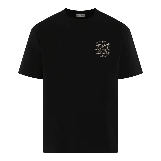 Drole De Monsieur Heren slogan tresses t-shirt H-TS259-CO134-BL-Black large