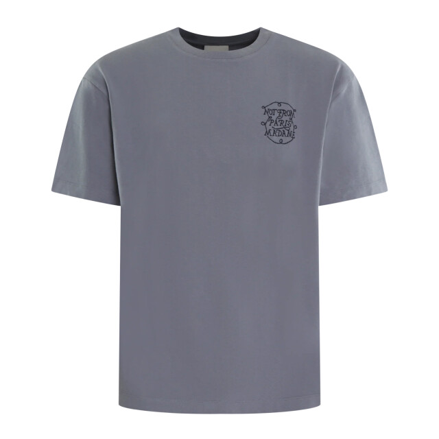 Drole De Monsieur Heren slogan tresses t-shirt H-TS259-CO134-SLTB-Blue large
