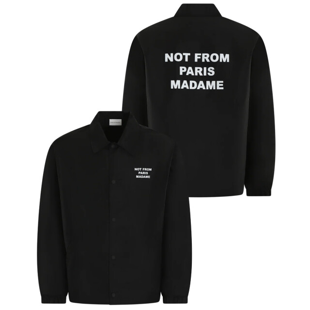 Drole De Monsieur Heren slogan jacket PERM-JT183-PA014-BL-Black large