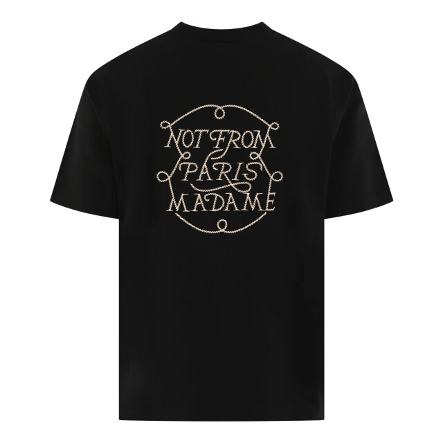 Drole De Monsieur Heren slogan tresses t-shirt H-TS259-CO134-BL-Black large