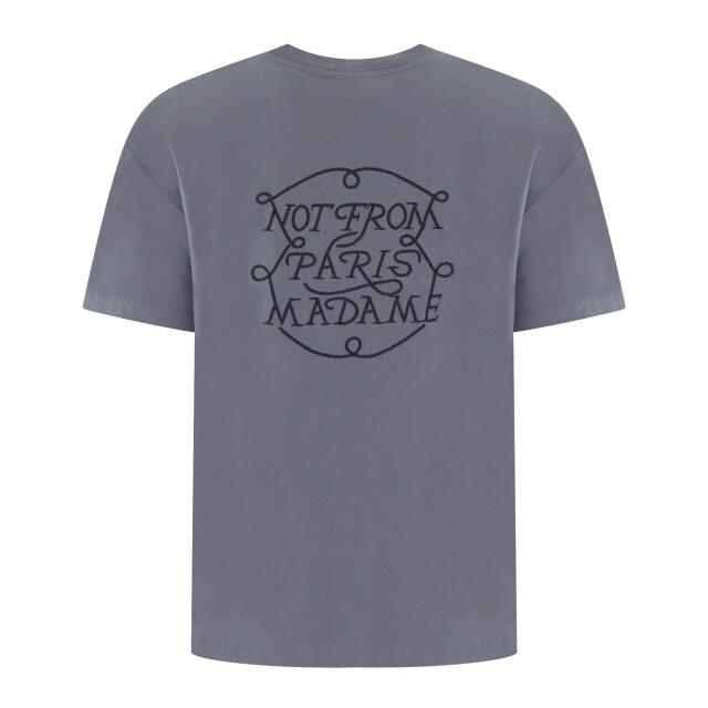 Drole De Monsieur Heren slogan tresses t-shirt H-TS259-CO134-SLTB-Blue large