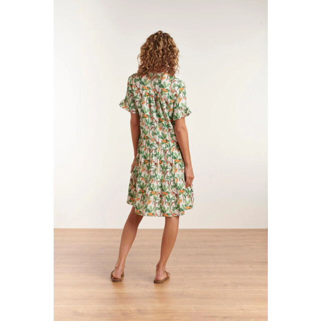 Smashed Lemon 23104 vrouwen vintage strandbloem jurk met korte mouwen | 23104-000-998 large