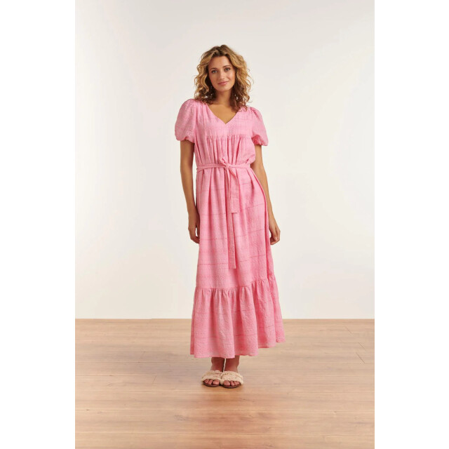 Smashed Lemon 23357-420 zomerjurk met v-halskorte pof mouwen van 100% katoen | 23357-420-S large Smashed Lemon 23357-420 zomerjurk met v-halskorte pof mouwen van 100% katoen | 23357-420-S large